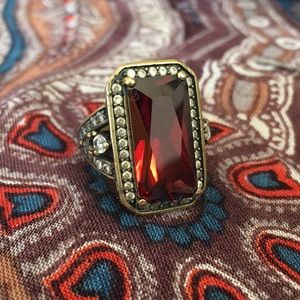 Large red stone ring